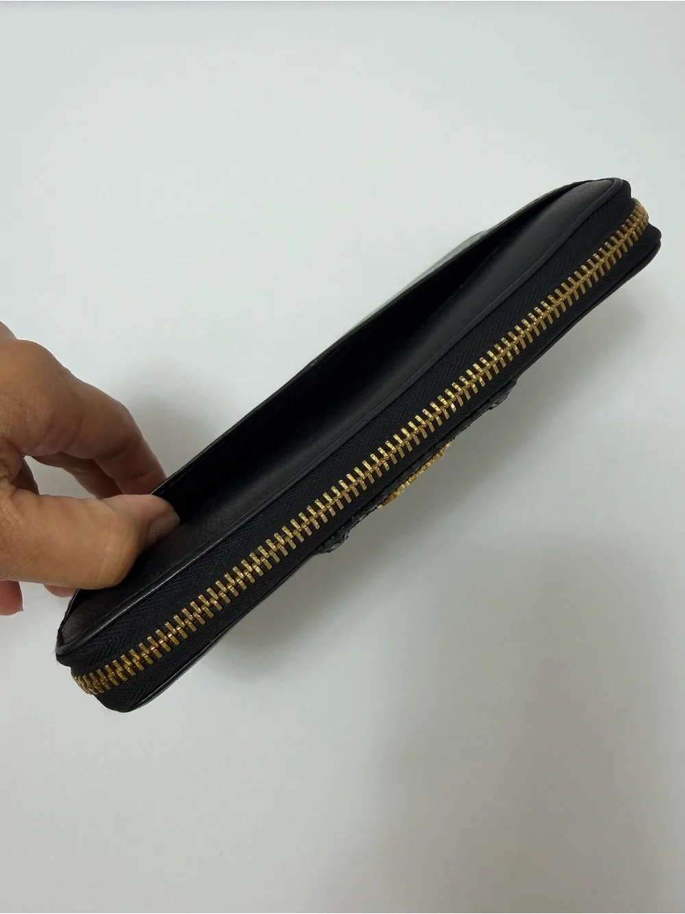 Coach Ashley Zip Around Accordion Leather Wallet Black